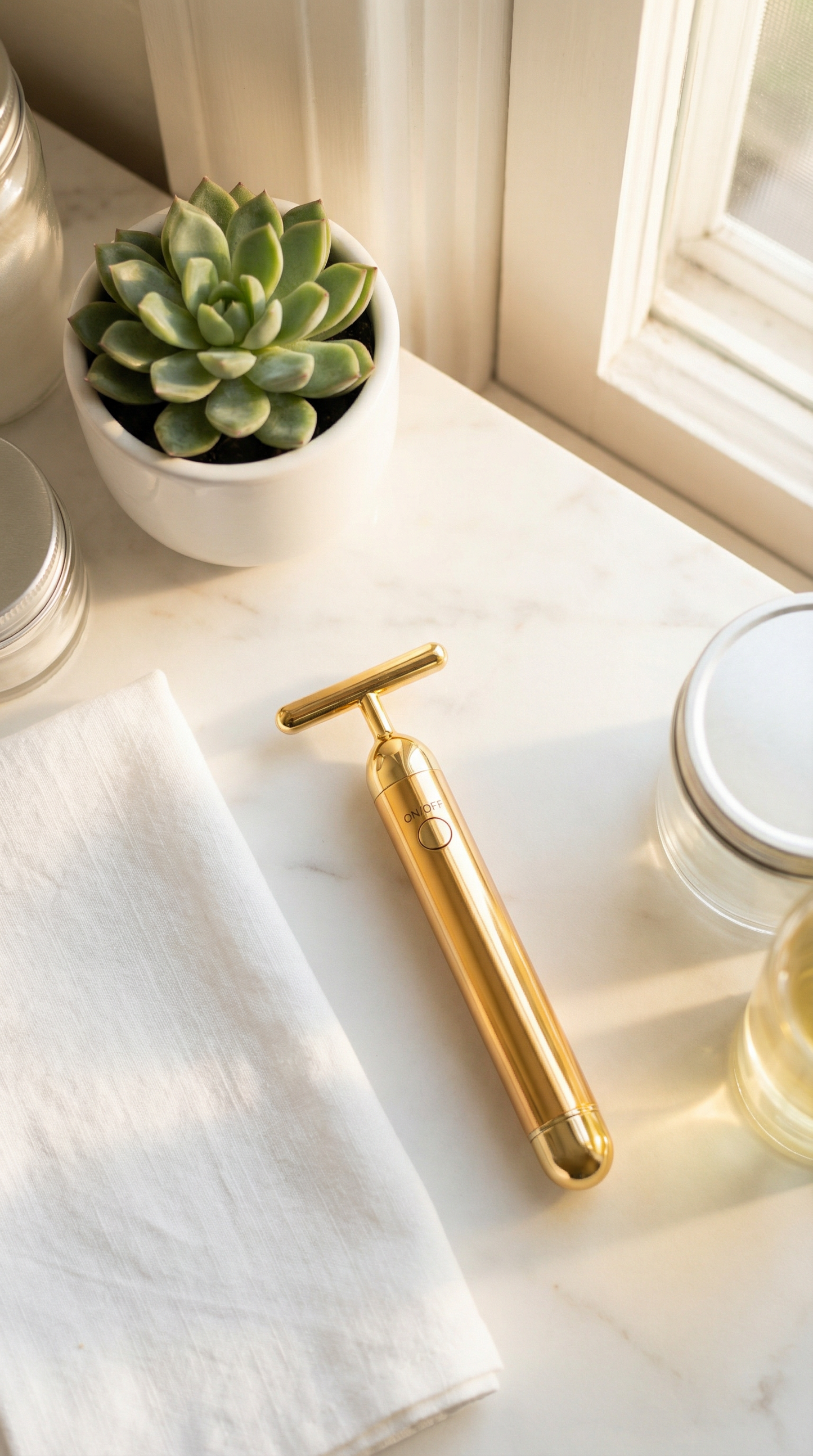 24K Gold Energy Beauty Bar Electric Facial Massage Roller