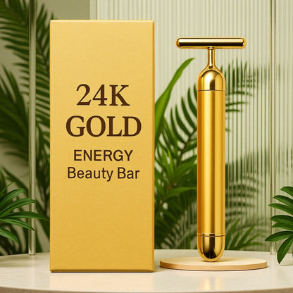 24K Gold Energy Beauty Bar Electric Facial Massage Roller