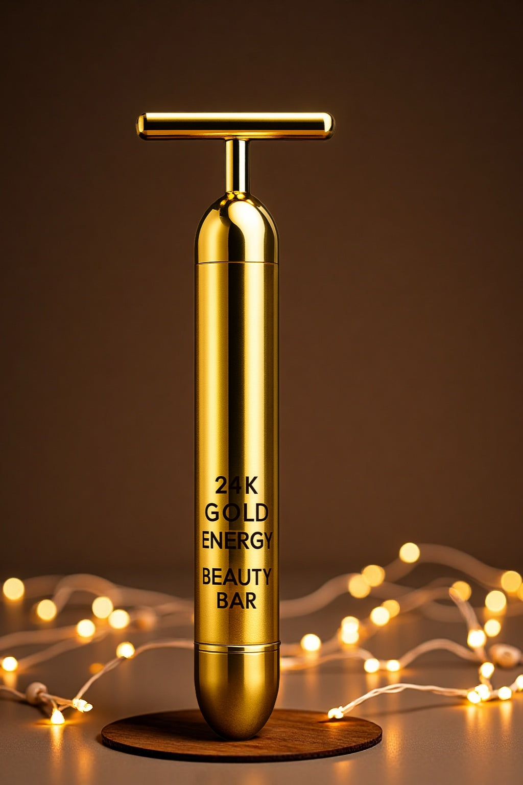 24K Gold Energy Beauty Bar Electric Facial Massage Roller